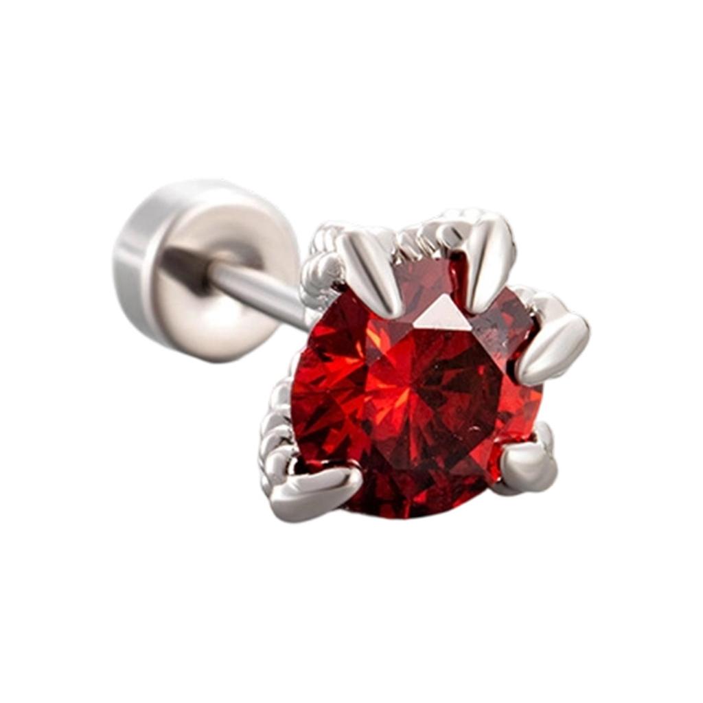 Dragon & Dragon Scale Colorful Light Sea Blue Zircon Couple- Cartilage Ear Studs, Titanium Steel Screw Ear Piercings