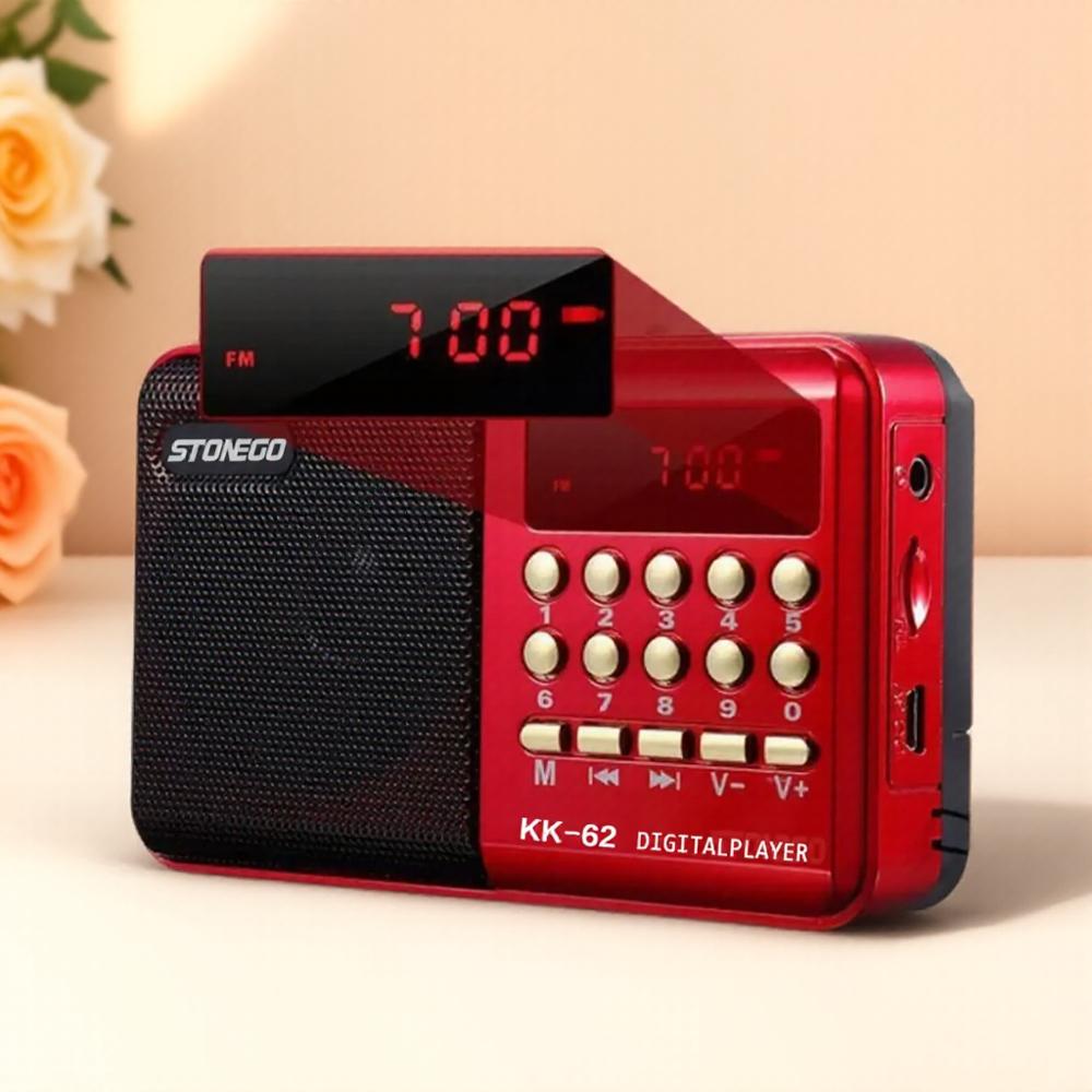 Portable Rechargeable Auto FM Radio Player Mini Multi-function Radio with Plug-in Card Slot