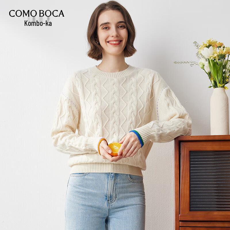 

Komongboka Women s Round Neck Cable Knit Cashmere Sweater XL