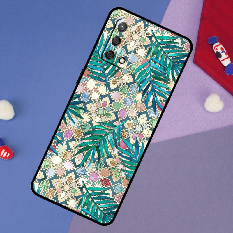 Muted Moroccan Mosaic Tiles Case For Oppo A78 A18 A38 A74 A94 A54 A58 A98 A80 A60 A40 A96 A76 A16 A15 A17 A57 A5 A6 Pro