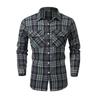 Men's Spring and Autumn Plaid Shirt Long Sleeve Cardigan Men's Grinding Shirt