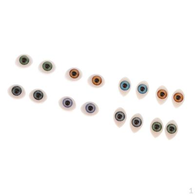 16 Stück Kunststoff Ovale Augen Augäpfel für Puppe Bär Spielzeug Herstellung 5mm 6mm