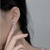 Korean Style Fashionable Pink Heart Zirconia Stud Earrings for Women