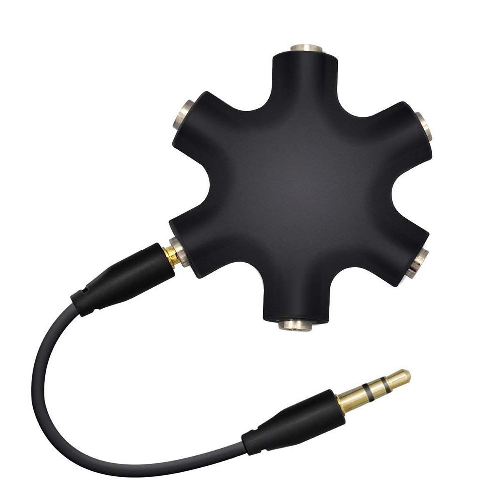3.5mm Earphone Audio Splitter 1 Male To 1 2 3 4 5 Female Cable 5 Way Port Aux Music Sound Output Cables Stereo Headset ExtensionGood product