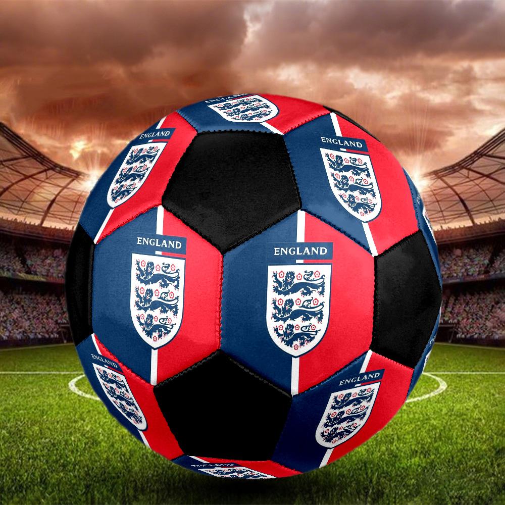 England Football Indoor Soccer Ball Colorful Machine Stitched PVC Size 5 Team Training Competition Ready Durable High-Bounce Cool Sports Gift