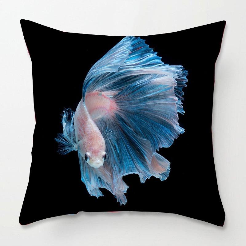 Tatami Bedside Square Pillow Animal Fish Print Pillow Case Home Sofa Pillow Cushion