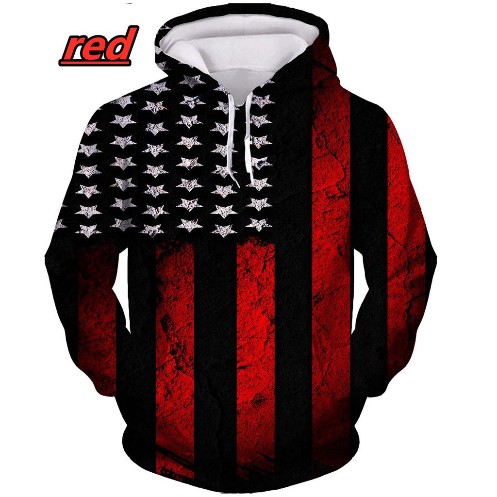 Hanorac Nou Fashion Steag American Personalitate 3D Sweatshirt Bărbați/Femei Hip Hop Casual Mânecă Lungă Streetwear Pulover