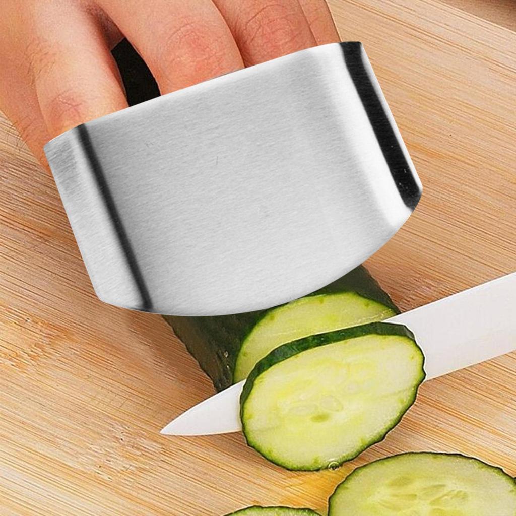 Finger Guard Protector Adjustable Finger Protector for Cutting Food Stainless Steel Chopping Protector Finger Guard Avoid