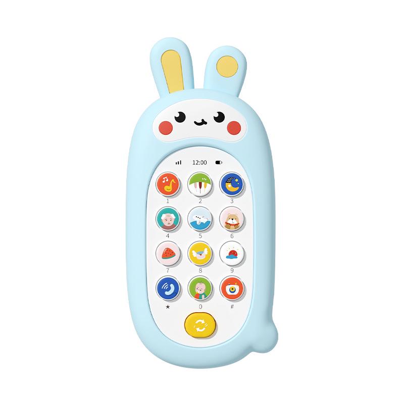 Baby Soothing Music Phone Toy with Bite-Safe Silicone Case, for Early Education, 0-12 Months