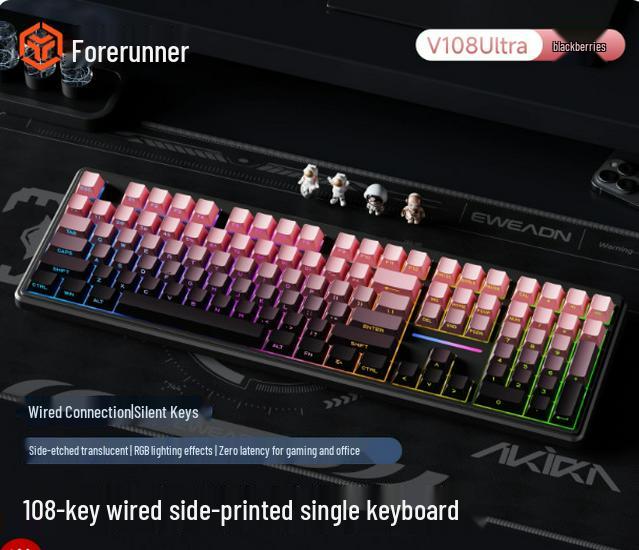 QianXingZhe V108 Wireless Bluetooth Three-Mode Quiet Mechanical Keyboard for Office, Gaming & E-sports.