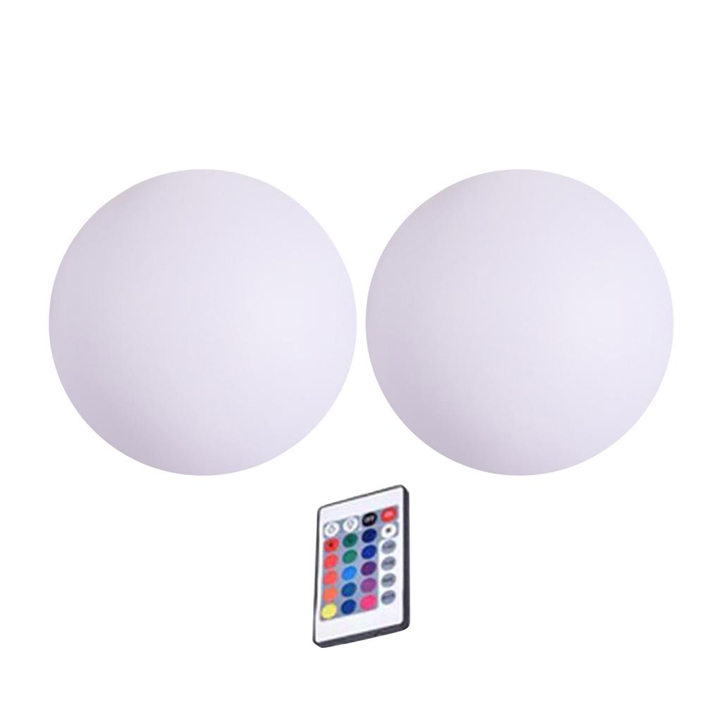 Remote Control Floating Pool Ball Lights 78mm Waterproof Sphere Light Set of 2 with 24 Key Remote Battery Powered for Indoor Outdoor Decor