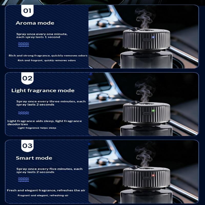 Smart Car Aromatherapy Diffuser With 5 Spray Modes Auto On Off Star Projection For Cozy Car Interior Driving Atmosphere