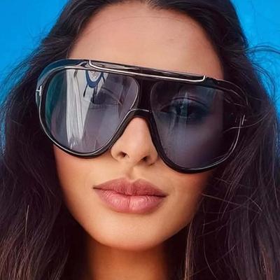 Sonnenbrillen für Damen mit großem Rahmen, personalisierte Sonnenbrille im Punk-Design, winddicht, trendig, Sonnenschutz für den Außenbereich, Sonnenbrillen für Damen