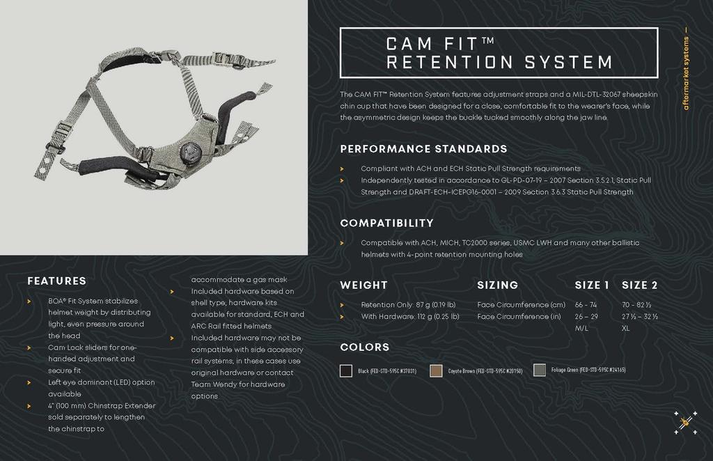TEAMWENDY Cam Fit Retention BOA Coyote 21B31 M/L