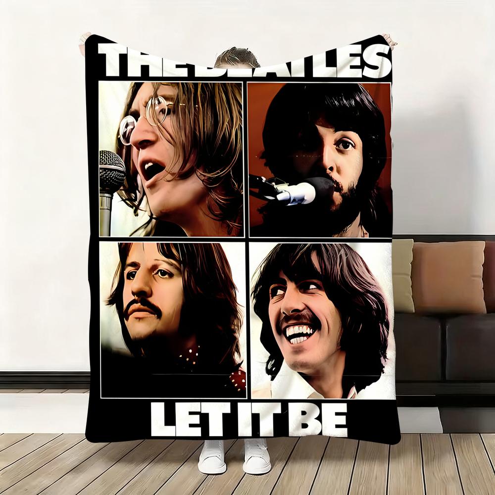 1pc Band The B-Beatles Cool Throw Flannel Fluffy Soft Blanket Warm Skin-Friendly Throw for Sofa Bed Office Nap Winter