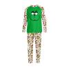 Men's Printed Round Neck Raglan Long Sleeve Casual Home Pajama Set