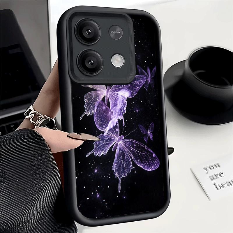 Phone Case for Xiaomi Redmi Note 15 14 13 Pro Plus Beautiful Purple Butterfly Shell 12S 11 11S 11T 5G 14S Soft Silicone Funda