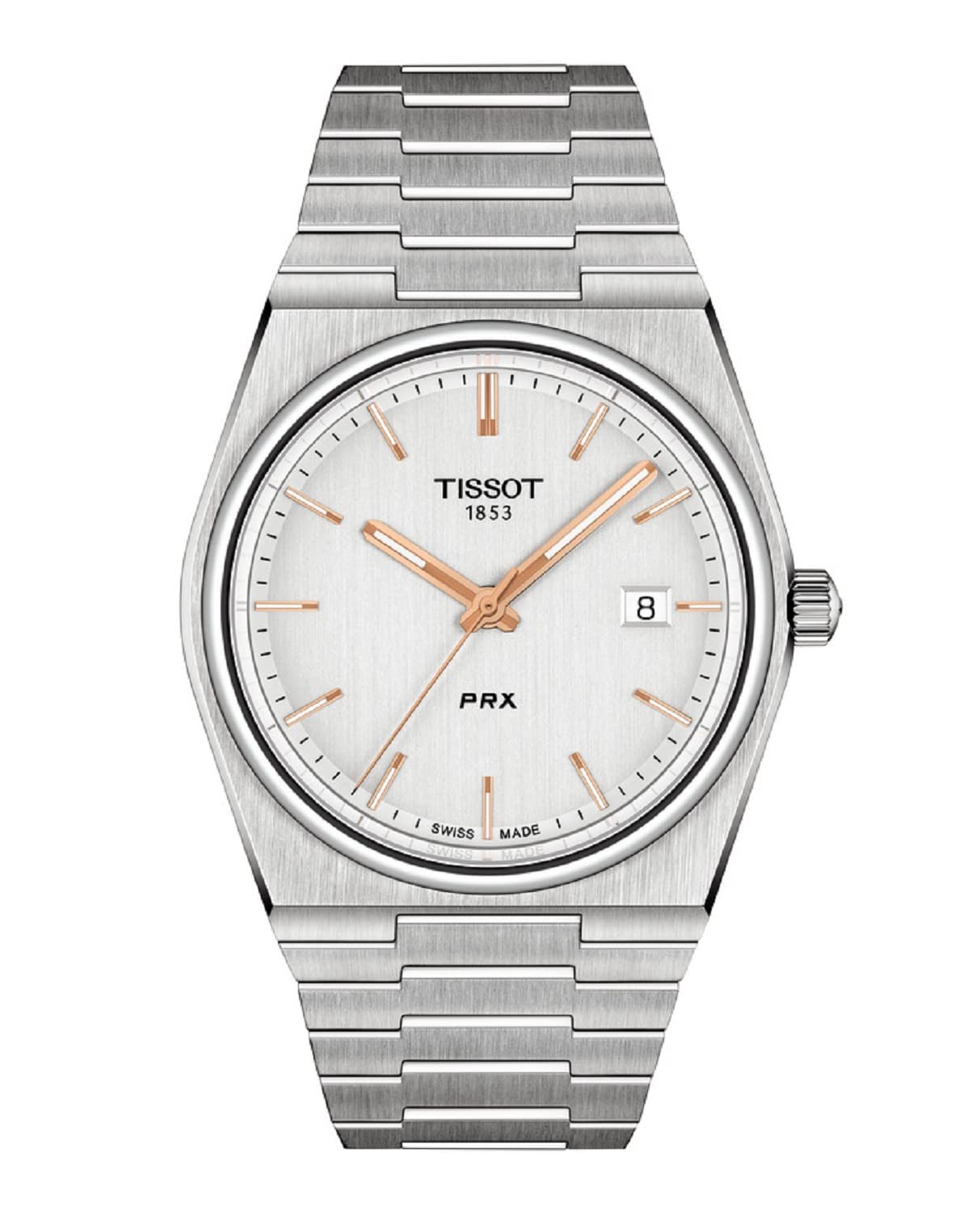 

Tissot PRX Men s Watch with Silver Dial and Bracelet, Model T1374101103100 [Official Import]