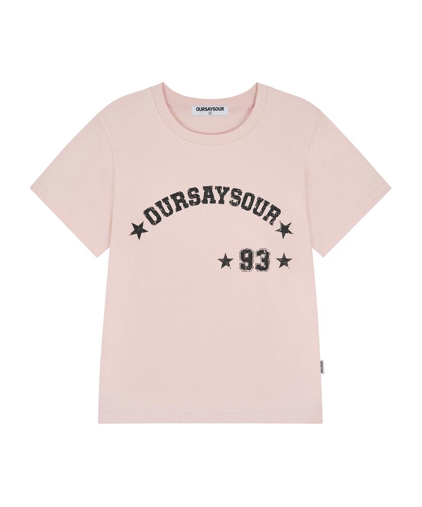 Awoseiawo Vintage 93 Star Short Sleeve Tee Light Pink