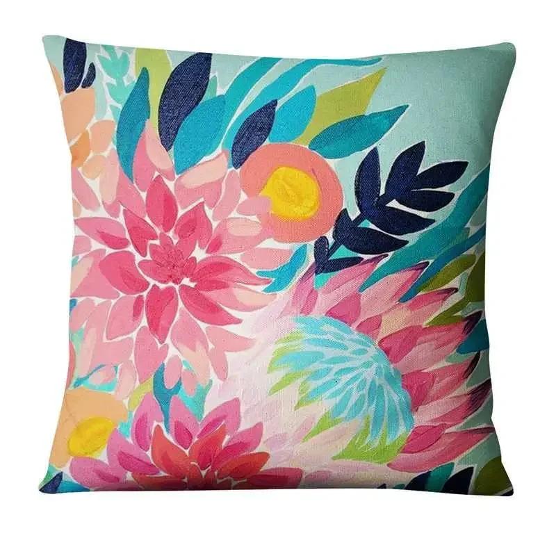 Home Pillow Decoration Watercolor Flowers Painting Print Pillowcase Home Decor Sofa Pillow Decorations Cushions Cover 45X45Cm