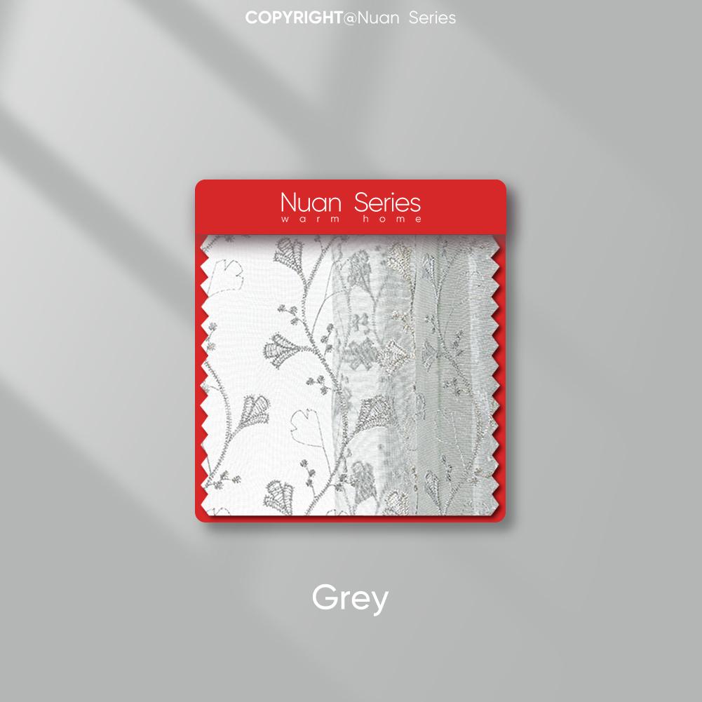 

1 шт., серия Nuan, современный художественный роскошный оконный тюль, полупрозрачный, с вышитыми листьями гинкго, для гостиной, спальни, окна, домашнего декора 200x260cm серый