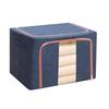 Cotton Linen Foldable Storage Box with Steel Frame - Large Capacity Clothes Organizer