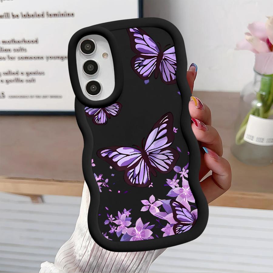 Case for Samsung Galaxy A12 A21s A11 A16 A13 A52 A14 A15 Soft Phone Cover A06 A23 A03 A22 A53 A04 A05 A33 INS Retro Butterfly