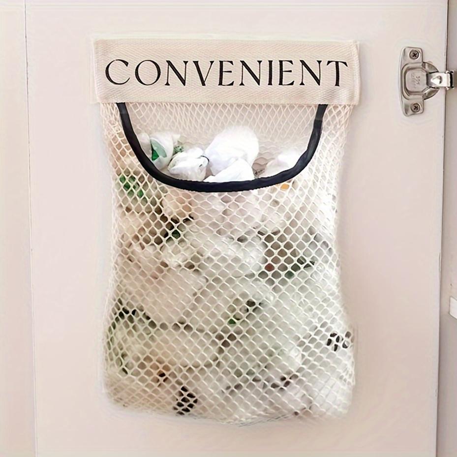 Large-capacity Garbage Bag Holder Hanging Mesh Bags Wall-Mounted Fruit Organizer Storage Tools Net Kitchen Cabinet Accessories