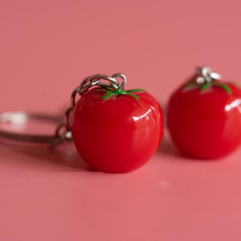 Simulation Tomato Charm Keychain Keyring Backpack Accessories Car Jewelry Gift