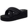 Cocomari Platform Wedge Easy To Walk Beach Sandals with Heels Women's Sandals, Lightweight, Stylish, Leg-Lengthening Shoes, Sole, In, (Black, 23.0 Cm)