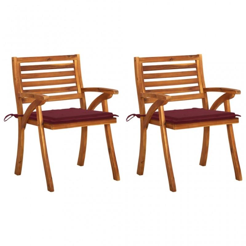 Day and Night - Day and Night Garden Dining Chairs with Cushions 2 Pcs Solid Acacia Wood