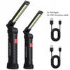 Portable Folding LED Work Light with Magnetic Base USB Rechargeable Flashlight for Car Repair, Camping, Garage, Outdoor Emergency Use