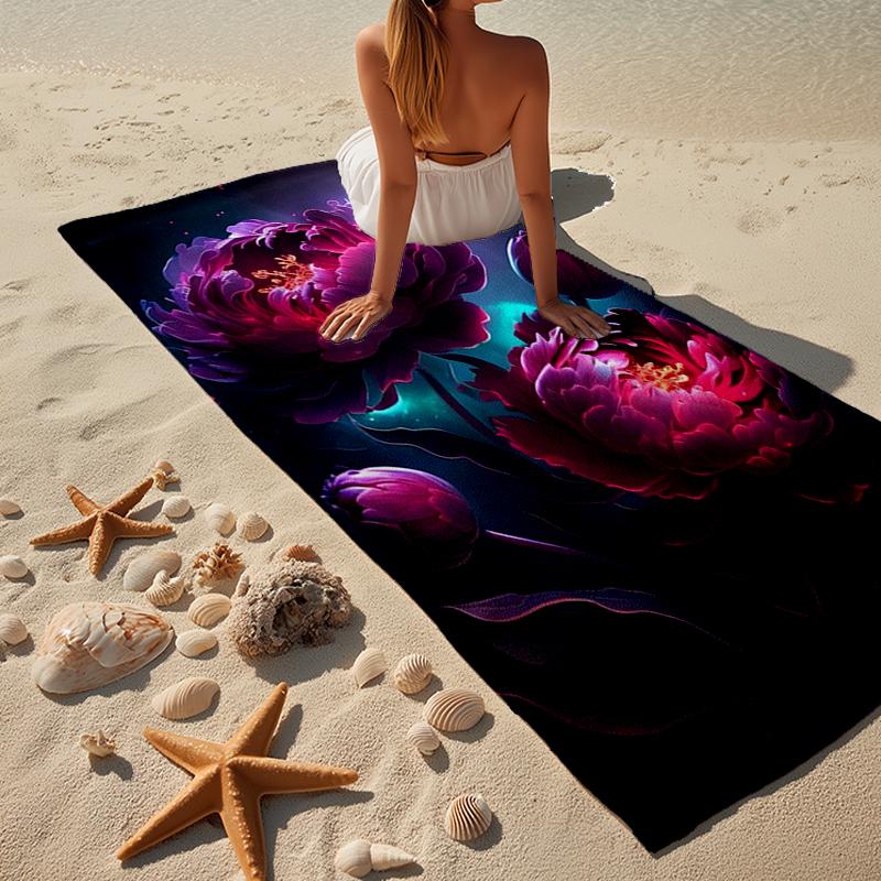 Floral Elegance In Bloom Beach Towel, Super Soft Microfiber, Gift for Her/Him, Birthday, for Pool, Beach, Travel, Home Decor Fan gifts