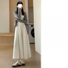 Mori Style High-Waist Pleated White Midi Skirt for Women - Summer 2025 A-Line Slimming Skirt
