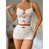 Sexy Sling Vest Pajamas Women's Suit Summer New Arrival Silm Slim Looking Fancy Heart Peach Pattern Homewear