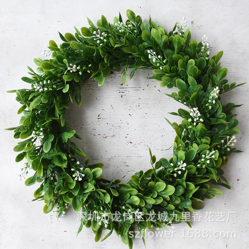Large Artificial Grass Wreath Door Decor Wedding Party Home Decoration Handmade Plastic Floral Ring