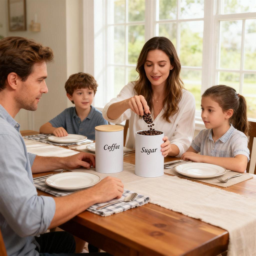 Teedosen 3 Stück Druckbeständig Lebensmittel-Organizer Kaffeebohnen-Aufbewahrungsgläser Für Süßigkeiten Haferflocken Mehl Kaffeeweißer Salz Küche
