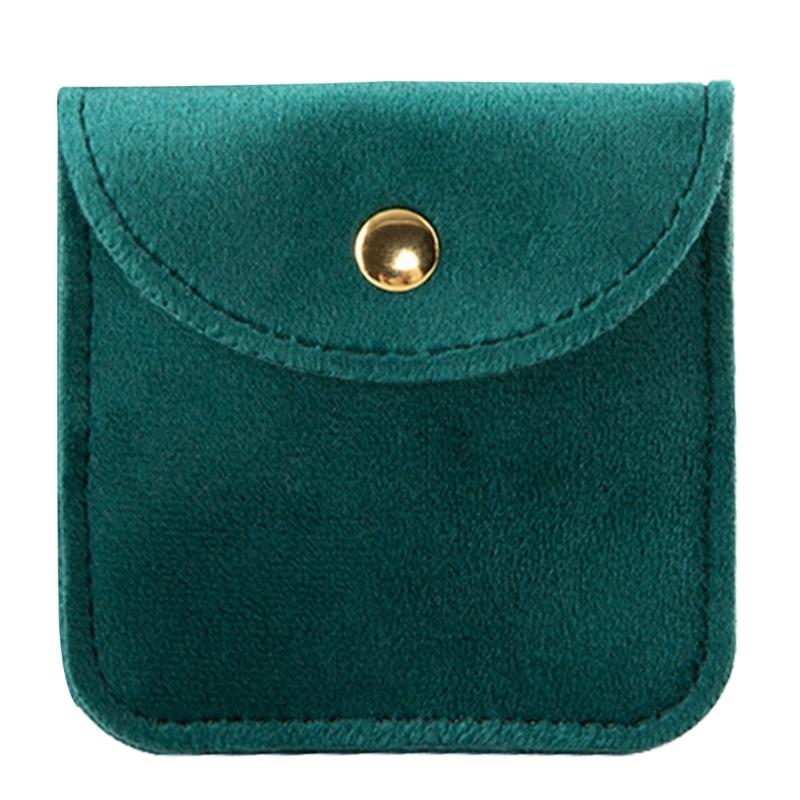 

Элегантный фланелевый мешочек для хранения ювелирных изделий. Идеальные подарочные упаковочные мешочки для колец, браслетов, ожерелий и серег. 8x8cm зелёный