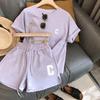 Women's Summer Casual Embroidered Two-Piece Set – Short Sleeve Top & Shorts, Plus Size, Loose Fit.