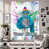 Wall Hanging Tapestry With Custom Name & Text, Gorilla Tag Cartoon Decorative Tapestry For Bedroom