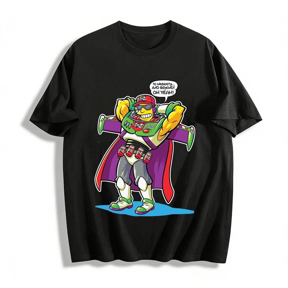 

Parody Buzz Lightyear Drunk Themed Graphic T-Shirt Pure cotton T-shirt XXS