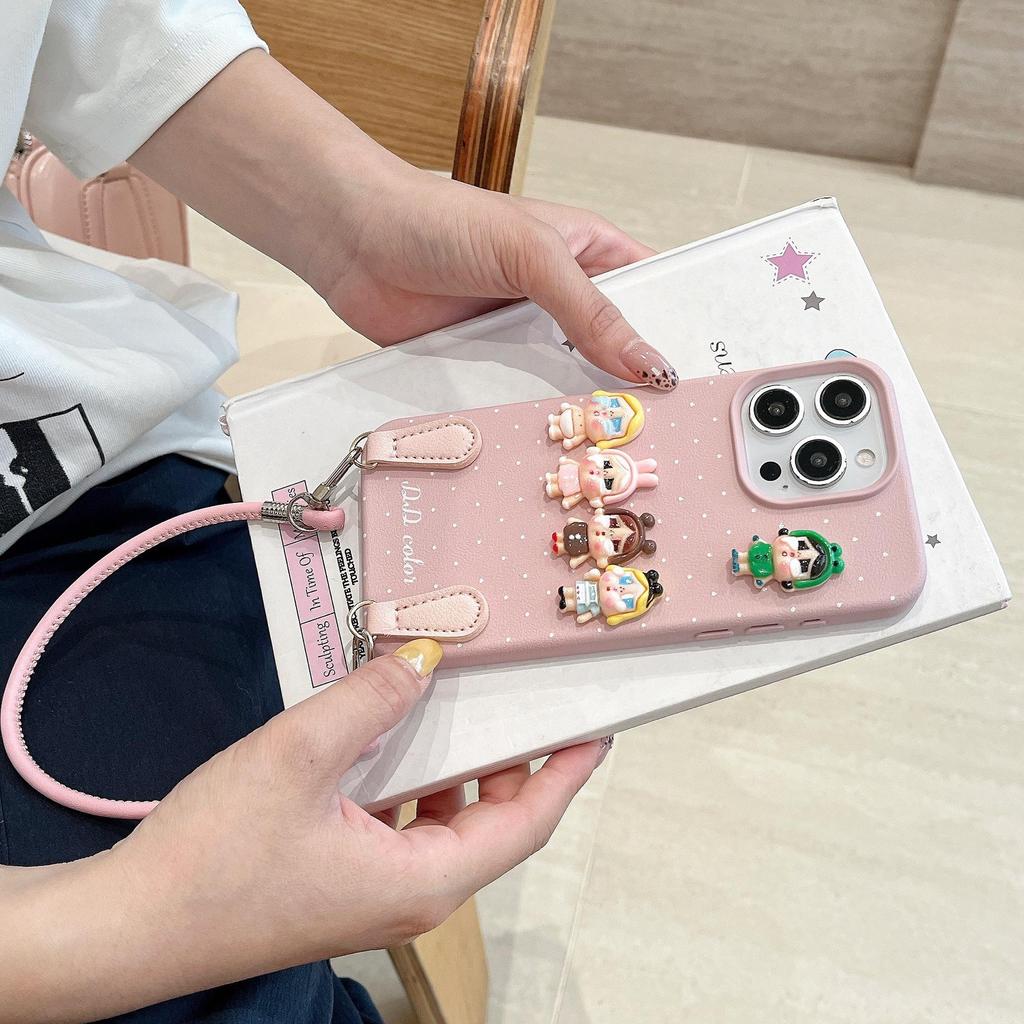 3D Crying Baby Doll iPhone 17 Pro Max Case with New High-end Lanyard for iPhone 13/12/15/14