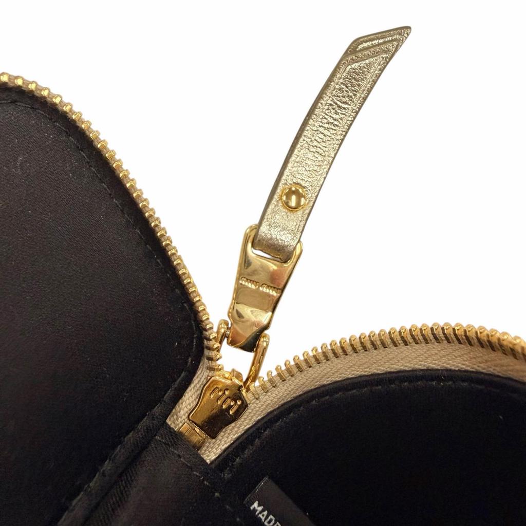 Excellent MIUMIU Charm TRICK MATELASSE KEYRING Gold Leather Women 5TL527 Used