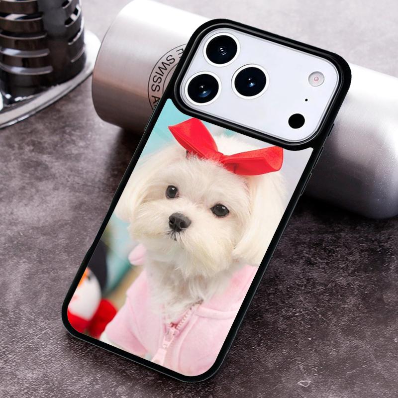 Cartoon Maltese Dog Soft Phone Case For iPhone 17 16 15 14 13 12 11 Pro Max Plus 17Air Soft Silicone Cover