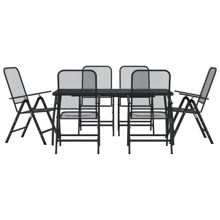 VidaXL 7-piece Garden Dining Set Anthracite Metal Mesh 3211822