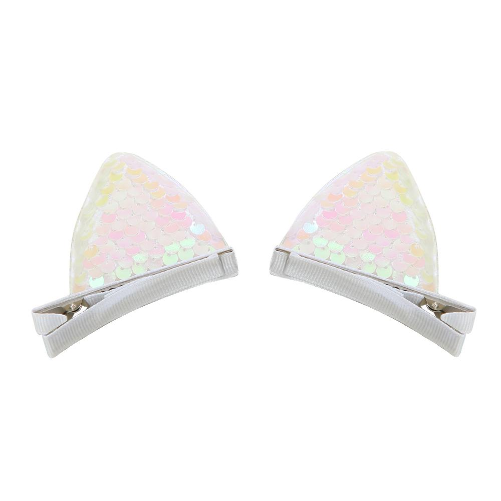 

2 шт. Блестящие заколки для волос в виде кошачьих ушек для девочек, заколки для волос с пайетками на кошачью тематику, детские заколки-зажимы для волос с животными, аксессуары для костюмной вечеринки для детей