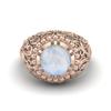 3,50 CT Pedra da Lua Prata Esterlina 925 Rose Vermeil Solitário Cocktail Anel de Casamento para Mulheres