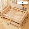 Solid Wood Dog Bed All-Season Pet House for Small & Medium Dog Teddy & Bichon Sleeping Sofa with Staircase Raised Dog House
