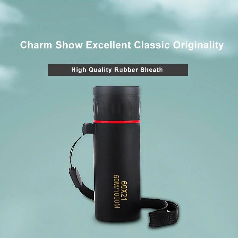 60X21 Mini-Monokular-Teleskop HD 10000 Meter Tragbares hochwertiges Okular-Fernglas FMC in der Tasche für Outdoor-Camping