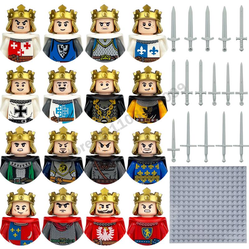 Medieval Military Building Blocks Roman Officer Soldier Knight Imperial Army Head Of State Elf Hunter Lion King War Horse Brick